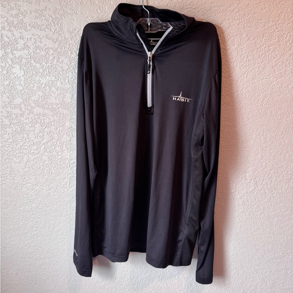 Habit Quarter-Zip Medium black pullover UPF 40 sun protection gorpcore golf